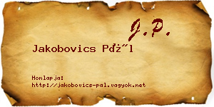 Jakobovics Pál névjegykártya